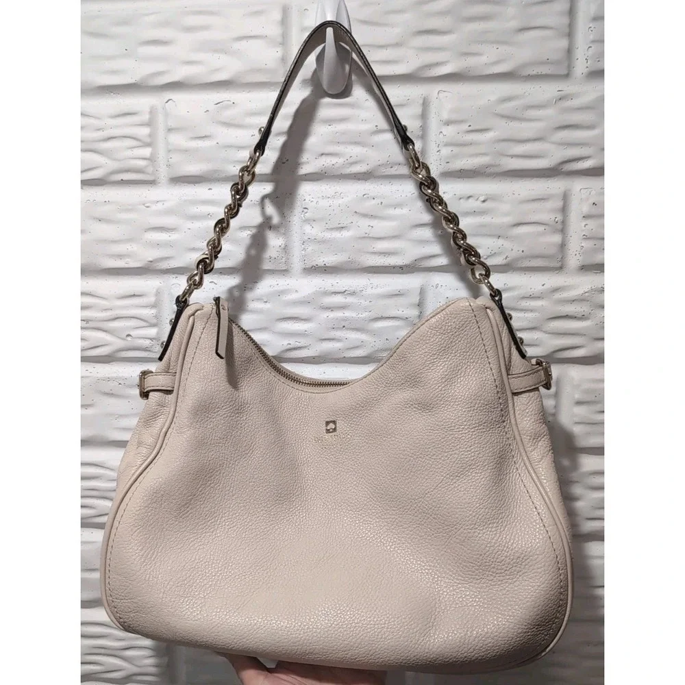 Kate Spade New York Pebble Leather Pine Street Finley Hobo Shoulder Handbag Pink